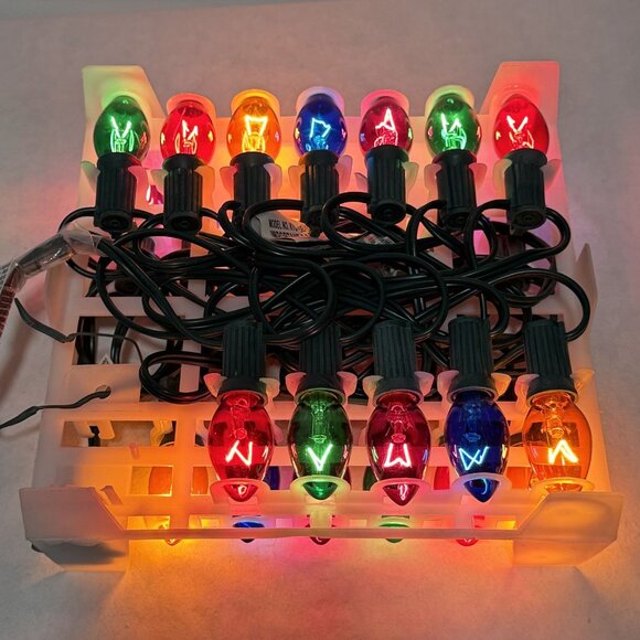 Vintage GE String-A-Long 25 Lights C-7 Cool Bright Multicolor Christmas NEW - Picture 6 of 11